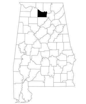 Map of Morgan County in Alabama state on white backround. single County map.. Stock Illustration