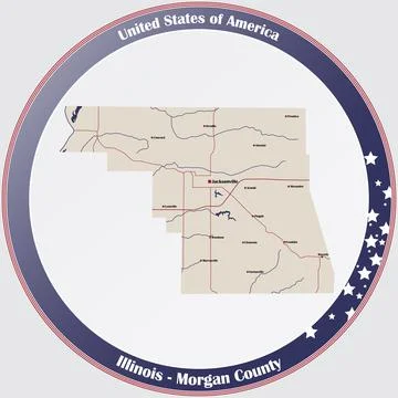 Map of Morgan County in Illinois Stock Illustration
