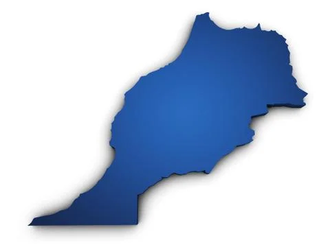 Map of morocco 3d shape Stock Illustration