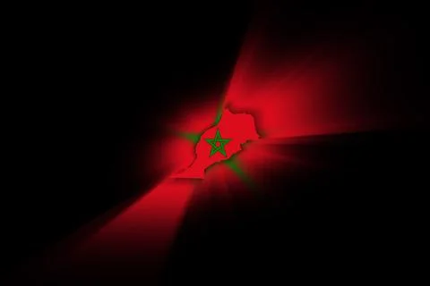 Map of Morocco, on black background Stock Illustration
