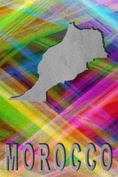 Map of Morocco, colorful background Stock Illustration