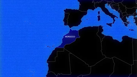 Map Of Morocco Stock Footage 294578035