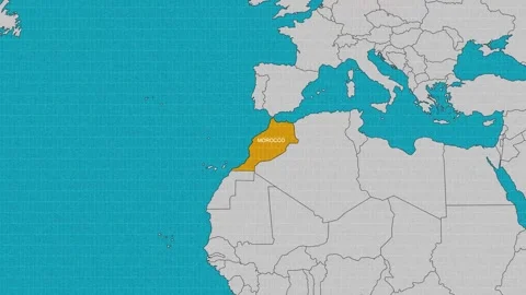 Map of Morocco Stock Footage 295283129