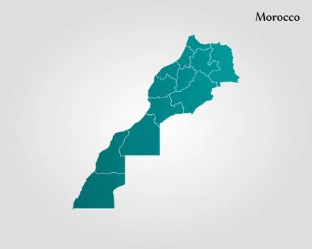 Map of Morocco Illustrazione stock