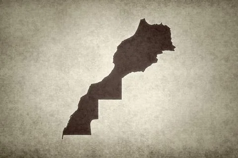 Map of Morocco on an old paper Stock Illustration