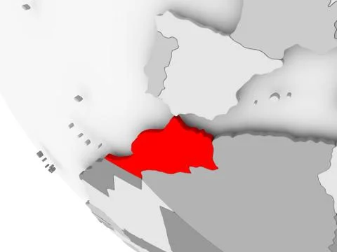Map of Morocco in red Stock Illustration