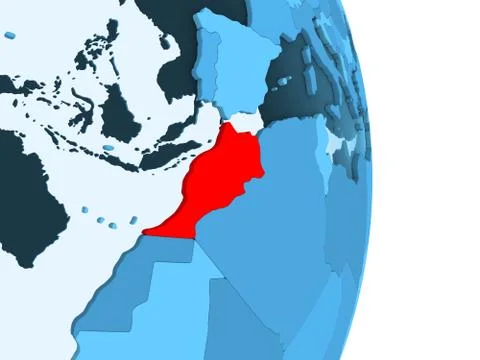 Map of Morocco in red Stock Illustration