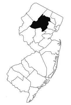 Map of Morris County in new jersey state on white background. single County.. Stock Photos