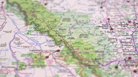 Map of Motorways With Cities of Canada Calgary. Stock Footage 123280878