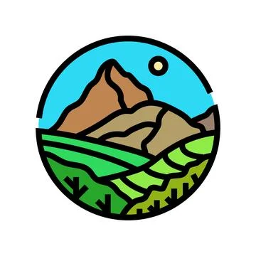 Map mountain landscape color icon vector illustration Illustrazione stock