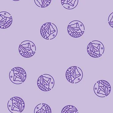 Map mountain landscape line seamless pattern Stock Illustration
