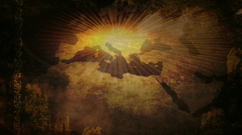 Map with moving clound grunge background Stock Footage 481102