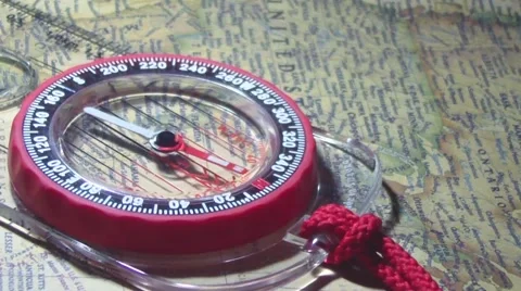 Map with moving compass Stock Footage 47419538