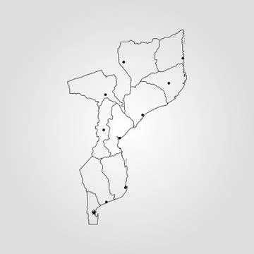Map of Mozambique Stock Illustration