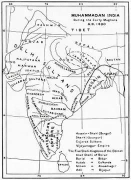 Map Of Muhammadan India At The Beginning Of The Mughal Empire. From Hutchins Stock Photos