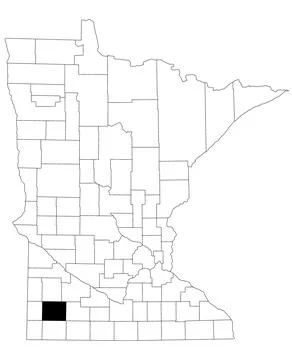 Map of Murray County in Minnesota state on white background. single County .. Stock Illustration