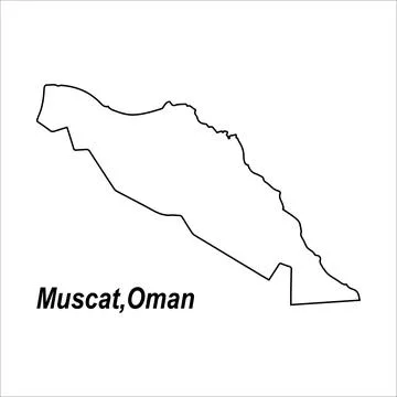 Map of muscat, oman Illustrazione stock