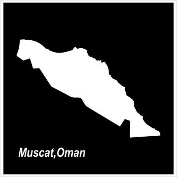 Map of muscat, oman Stock Illustration