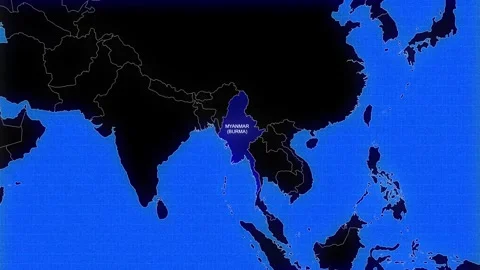 Map Of Myanmar Burma Stock Footage 294576040