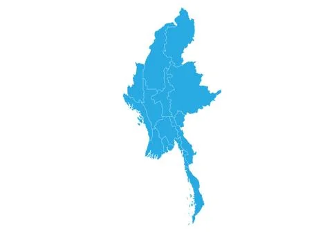 Map of myanmar. High detailed vector map - .myanmar Stock Illustration