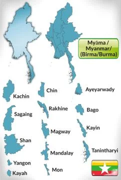 Map of myanmar Stock Illustration