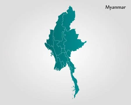 Map of Myanmar Stock Illustration