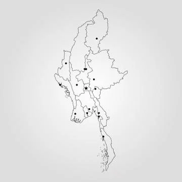Map of Myanmar Stock Illustration