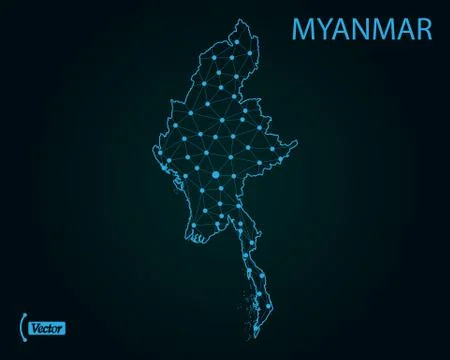 Map of Myanmar. Vector illustration. World map Stock Illustration