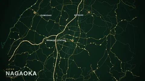 Map of Nagaoka Stock-Footage 340994955