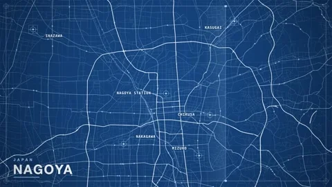 Map of Nagoya Stock Footage 340995049
