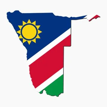 Map of namibia and their flag illustration Illustrazione stock