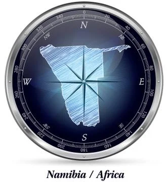 Map of namibia with borders Stock Illustration