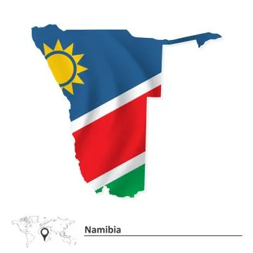 Map of Namibia with flag Illustrazione stock