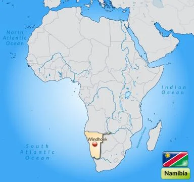 Map of namibia Stock Illustration