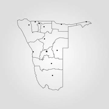 Map of Namibia Illustrazione stock