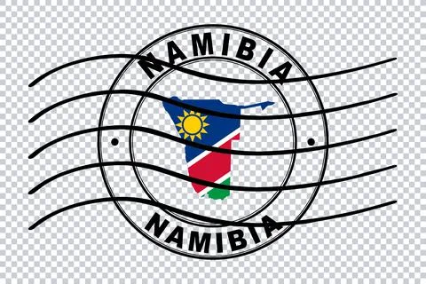 Map of Namibia, Postal Passport Stamp, Travel Stamp Stock Illustration