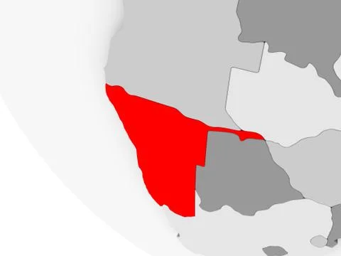 Map of Namibia in red Illustrazione stock