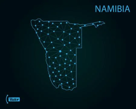Map of Namibia. Vector illustration. World map Stock Illustration