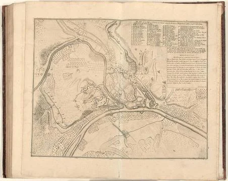 Map of Namur, 1709; Plan De La Ville et ChÃ¢teau de Namur AVEC Les Dernier. Stock Photos