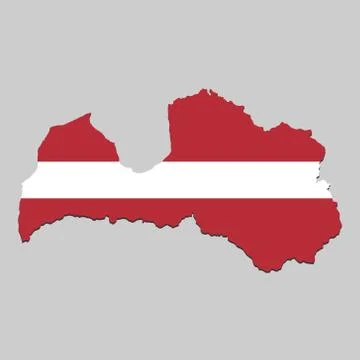 Map with national flag Stock Illustration