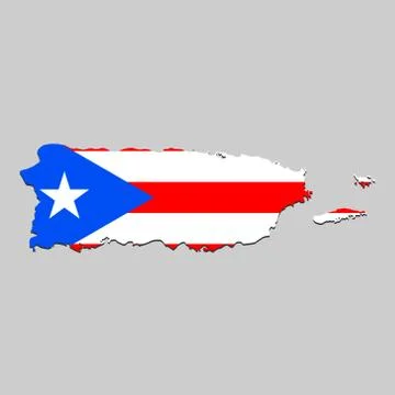 Map with national flag Ilustração Stock