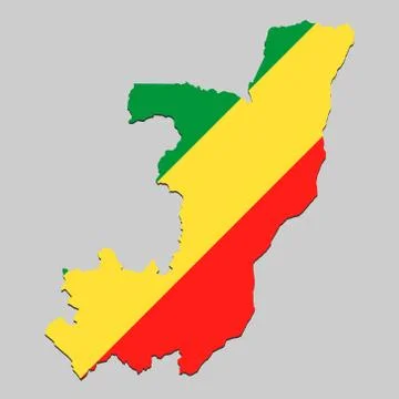 Map with national flag. Vector Illustration Иллюстрация