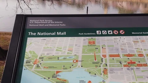 A map of the National Mall in Washington, D.C. Stock Footage 126737527