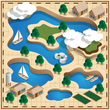 Map of the natural landscape イラスト素材