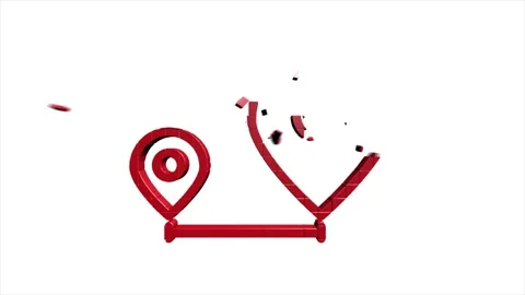 Map navigation 3D pixel icon isolated on white background. Outline web icon Stock Footage 153872477