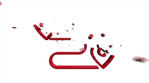 Map navigation 3D pixel icon isolated on white background. Outline web icon Stock Footage 153873646