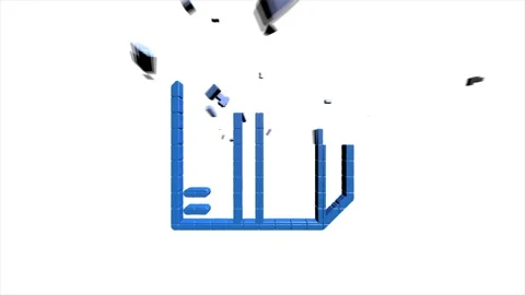 Map navigation 3D pixel icon isolated on white background. Outline web icon Video stock 153874101