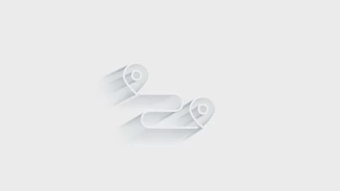 Map navigation 3D shadow icon isolated on white background. Outline web icon Vidéo 153795591