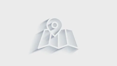 Map navigation 3D shadow icon isolated on white background. Outline web icon 库存影片 153800958