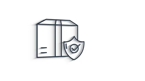 Map navigation 3D shadow icon isolated on white background. Outline web icon Stock Footage 153820582